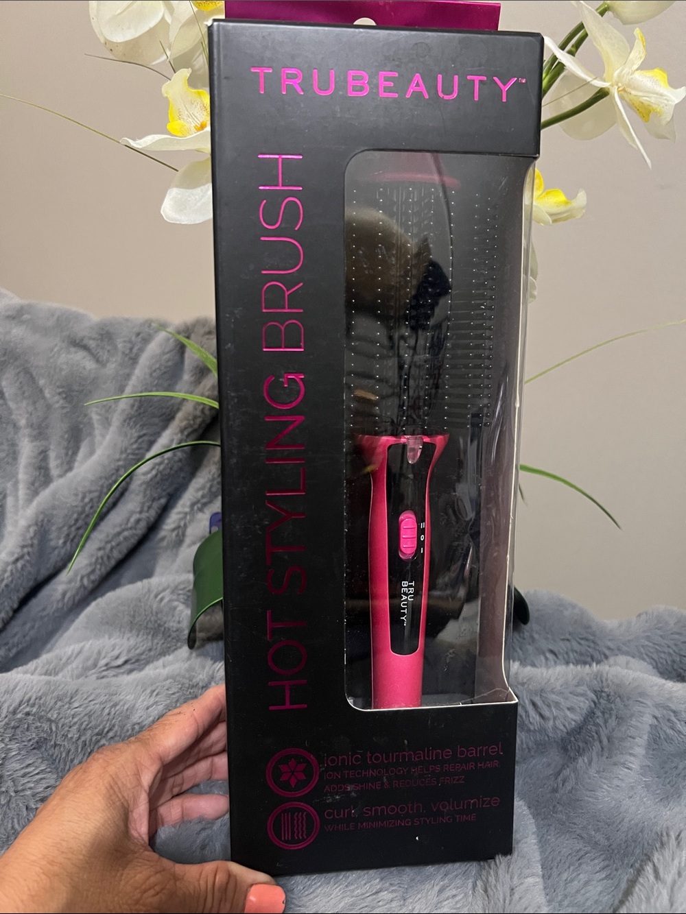 TruBeauty Pink Hot Styling Brush — Smooth & Volumize